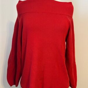 H&M Bold Red Off-Shoulder Sweater